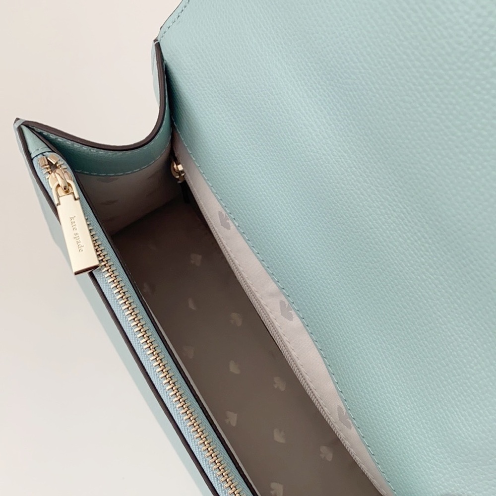 ♠️Kate Spade Embroidered Lea Daisy Floral Top Handle Satchel Aphrodite Green NWT - Picture 10 of 14